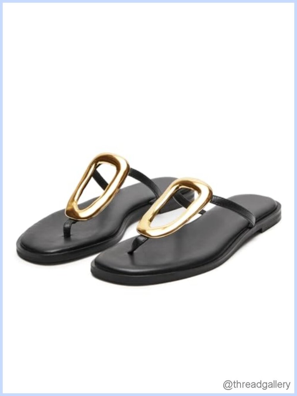 Faux Leather Thong Sandals Square Toe Slip On Flat Slide Comfortable Casual